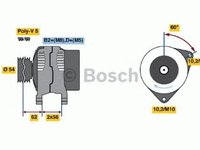 Alternator OPEL CORSA C F08 F68 BOSCH 0124415023