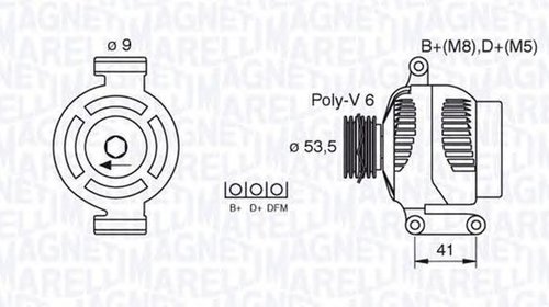 Alternator OPEL MERIVA B MAGNETI MARELLI 0633