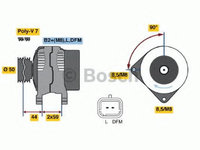 Alternator OPEL MOVANO Combi (J9) (1998 - 2016) Bosch 0 986 046 260