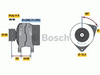 Alternator OPEL OMEGA B combi (21_, 22_, 23_) (1994 - 2003) Bosch 0 986 039 250