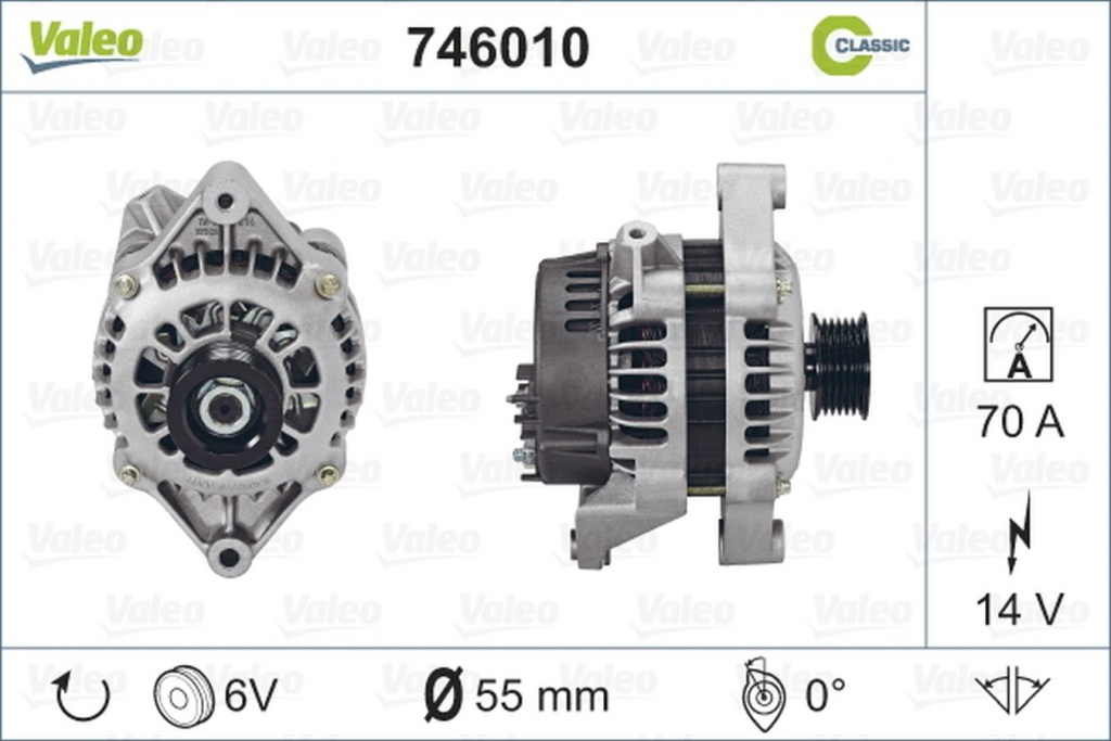 Alternator OPEL OMEGA B combi 21 22 23 VALEO 746010