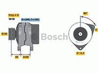 Alternator OPEL VECTRA B 36 BOSCH 0123110006