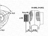 Alternator OPEL VECTRA B combi 31 MAGNETI MARELLI 943346207010