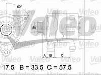 Alternator OPEL VECTRA B hatchback 38 VALEO 437216