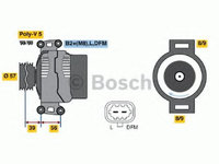 Alternator OPEL VECTRA C GTS (2002 - 2016) Bosch 0 986 044 020