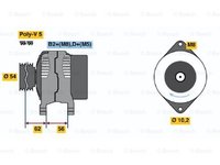 Alternator OPEL ZAFIRA A F75 BOSCH 0986042740