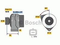 Alternator PEUGEOT 106 II 1 BOSCH 0986080780