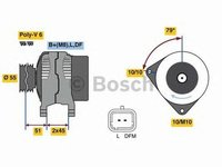 Alternator PEUGEOT 206 hatchback 2A C BOSCH 0986081350