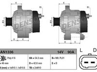 Alternator PEUGEOT 206 hatchback 2A C DENSO DAN1336