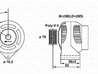 Alternator PEUGEOT 406 Break 8E F MAGNETI MARELLI 943356576010