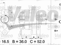 Alternator PEUGEOT BIPPER Tepee VALEO 433368