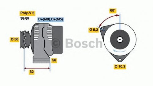 Alternator PEUGEOT PARTNER Combispace 5F BOSC