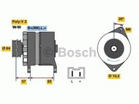 Alternator RENAULT CLIO I B C57 5 357 BOSCH 0986049440