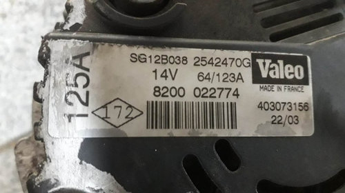 Alternator Renault Clio Symbol 1.5 dci E3 SG12B038