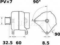 Alternator RENAULT GRAND Scenic II JM0 1 MAHLE ORIGINAL MG76