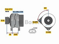 Alternator RENAULT LAGUNA cupe (DT0/1) (2008 - 2016) Bosch 0 986 080 410