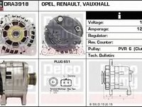 Alternator RENAULT LAGUNA I B56 556 DELCOREMY DRA3918