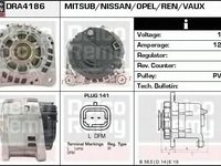 Alternator RENAULT LAGUNA II BG0 1 DELCOREMY DRA4186