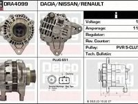 Alternator RENAULT LAGUNA III BT0 1 DELCOREMY DRA4099