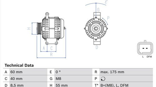 Alternator RENAULT MEGANE 1996-2011 BOSCH 098