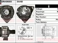 Alternator SAAB 9-5 YS3E DELCOREMY DRA9660