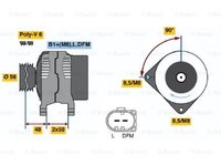 Alternator SKODA FABIA 6Y2 BOSCH 0986041510