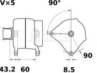 Alternator SKODA FELICIA I combi 6U5 MAHLE ORIGINAL MG106