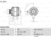 Alternator SKODA OCTAVIA 1U2 BOSCH 0986040940