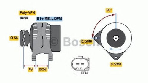 Alternator SKODA OCTAVIA Combi 1U5 BOSCH 0124