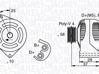 Alternator SMART CABRIO 450 MAGNETI MARELLI 063341658010