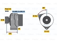 Alternator SSANGYONG MUSSO FJ BOSCH 0986038170