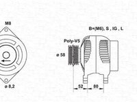 Alternator SUBARU LEGACY II combi BD BG MAGNETI MARELLI 943346215010