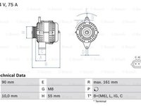 Alternator SUZUKI JIMNY FJ BOSCH 0986082900