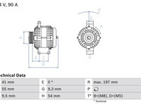 ALTERNATOR SUZUKI WAGON R+ Hatchback (MM) 1.3 DDiS (RB 413D) 70cp BOSCH 0 986 048 771 2003