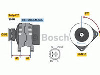 Alternator TOYOTA AVENSIS Combi (T25) (2003 - 2008) Bosch 0 986 046 120
