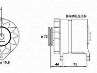 Alternator TOYOTA AVENSIS Liftback T22 MAGNETI MARELLI 943356934010