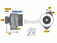 Alternator TOYOTA CELICA cupe (ST16_, AT16_) (1985 - 1989) Bosch 0 986 035 501
