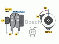 Alternator TOYOTA COROLLA (CDE12_, ZZE12_, NDE12_, ZDE12_) (2001 - 2007) Bosch 0 986 042 660