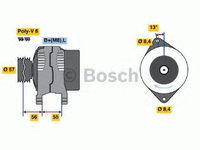 Alternator VOLVO C70 I cupe (1997 - 2002) Bosch 0 986 040 370