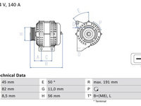 ALTERNATOR VOLVO S40 I (644) 1.8 1.6 2.0 T 1.9 T4 1.8 LPG 2.0 2.0 T4 109cp 115cp 122cp 136cp 160cp 163cp 165cp 200cp BOSCH 0 986 042 840 1995 1996 1997 1998 1999 2000 2001 2002 2003 2004