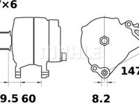 Alternator VW CADDY II pick-up 9U7 MAHLE ORIGINAL MG261