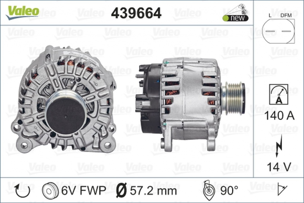 Alternator VW CRAFTER 30-50 platou sasiu 2F VALEO 439664