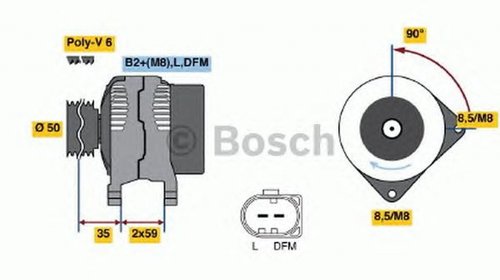 Alternator VW FOX 5Z1 5Z3 BOSCH 0986048891