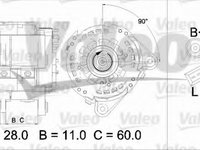 Alternator VW GOLF 4 (1J1) (1997 - 2005) VALEO 437477