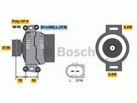 Alternator VW GOLF 6 Cabriolet (517) (2011 - 2016) Bosch 0 986 046 180