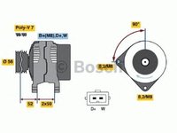 Alternator VW GOLF III 1H1 BOSCH 0123510005