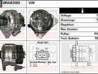 Alternator VW GOLF III 1H1 DELCOREMY DRA8390