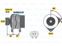 Alternator VW GOLF III Variant 1H5 BOSCH 0986038380