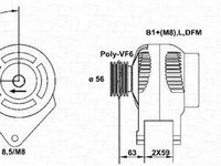 Alternator VW GOLF IV 1J1 MAGNETI MARELLI 943355059010