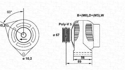 Alternator VW GOLF IV Variant 1J5 MAGNETI MAR